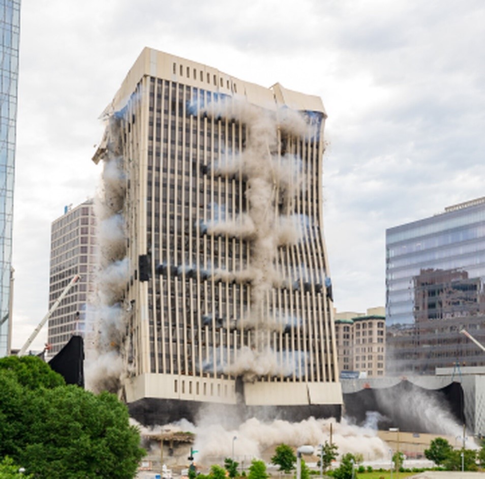 Implosion of the former Dominion Energy headquarters, May 20, 2020